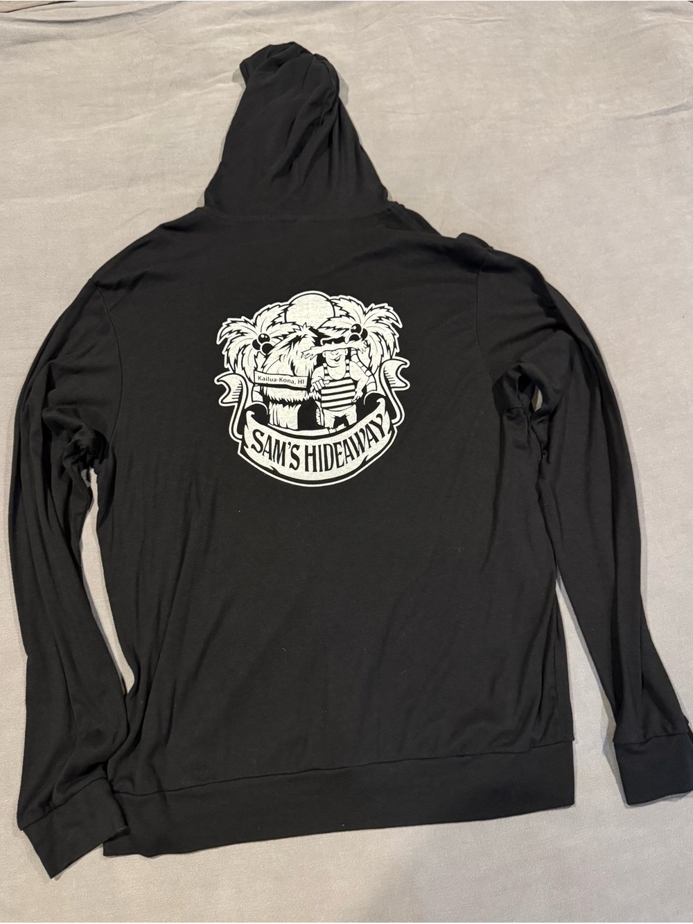 Sam’s hideaway bar, Kona Hawaii, Men's Black Zip-Up Hoodie Sweater